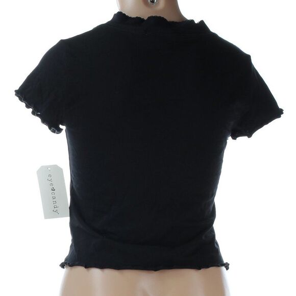 cropped button up top Juniors Medium by Eye Candy NWT - Picture 6 of 9